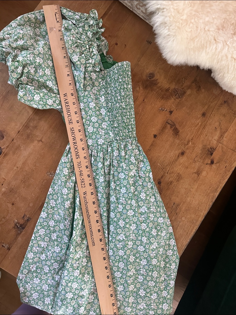 HYACYNTH HOUSE GREEN & WHITE DRESS LARGE - Picture 13 of 13